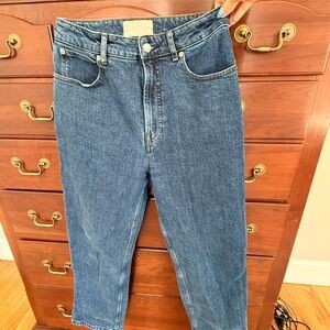 Everlane Dark Blue High-Rise Straight Jeans